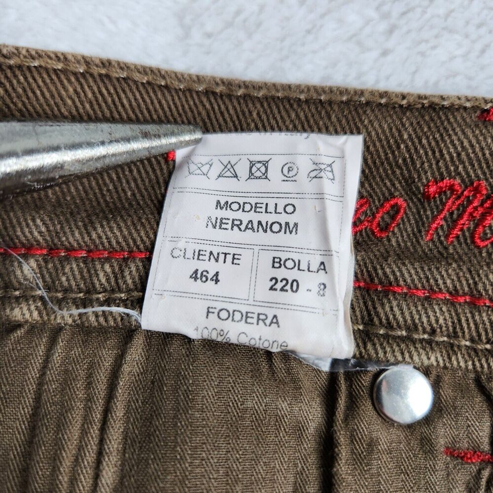 Marco Pescarolo Straight Leg Jeans Mens 56 IT 36x30 Measured Brown 100% Cotton - Picture 6 of 16